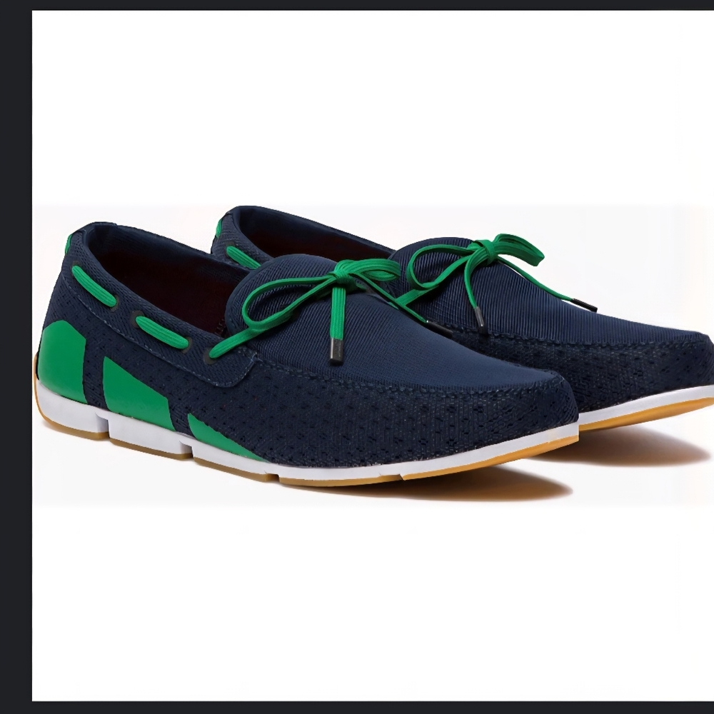 New Swims Breeze Water Resist Breathable Loafer Swim Shoe Sz 8 Navy Green